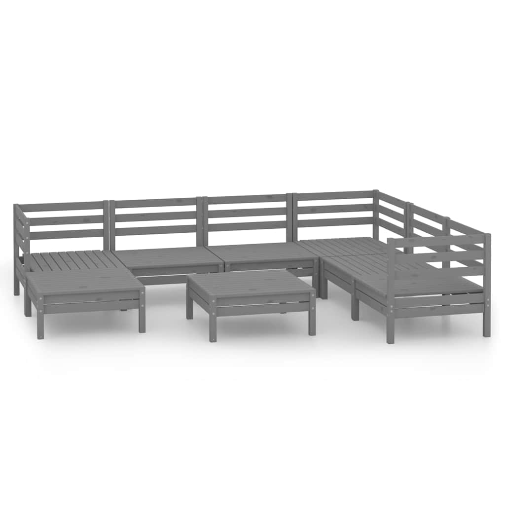 3082980 vidaXL 8-Piece Garden Lounge Set Solid Pinewood White