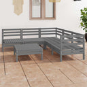 vidaXL 6-delige Loungeset massief grenenhout wit