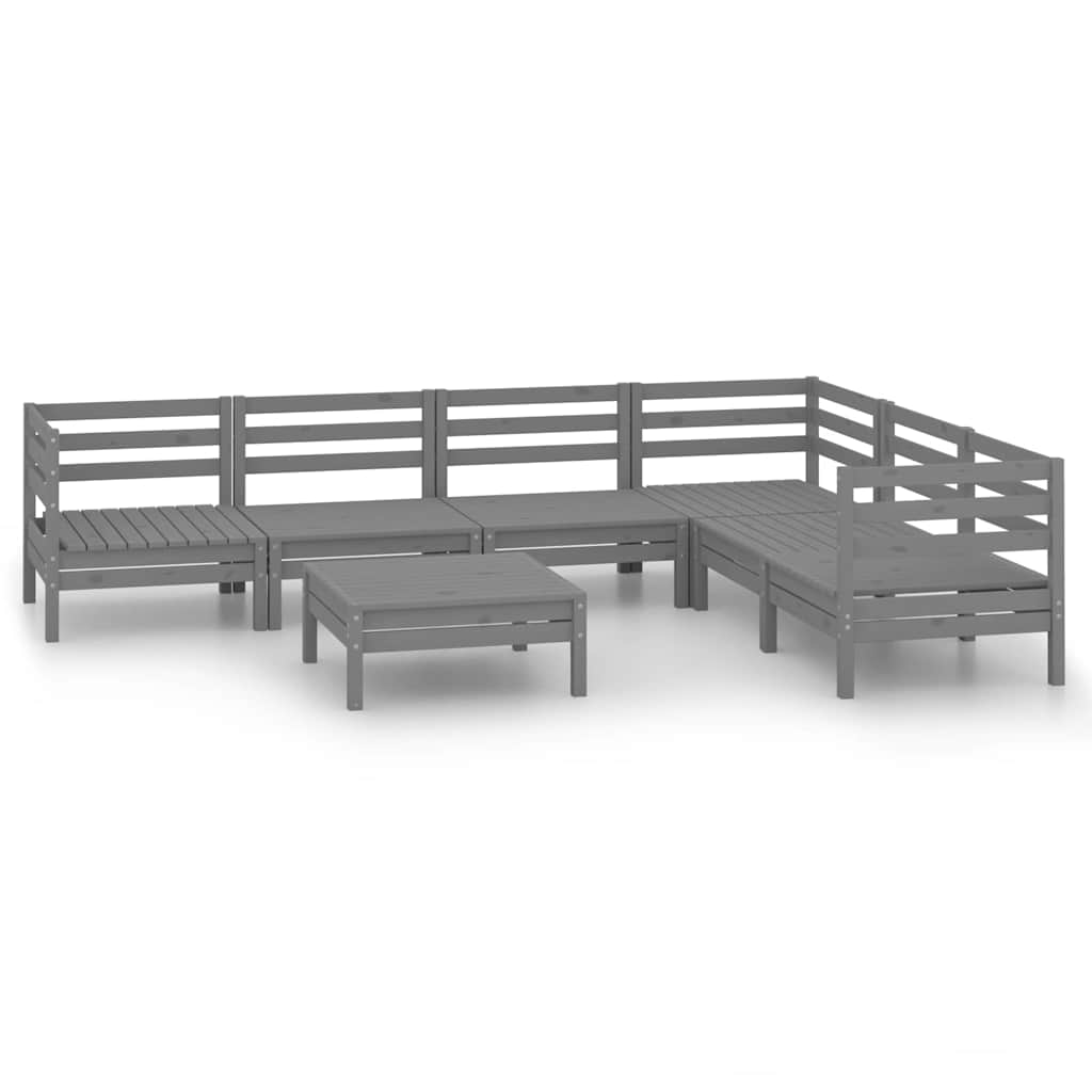 vidaXL 7-Piece Lounge Set Solid Pine Wood White