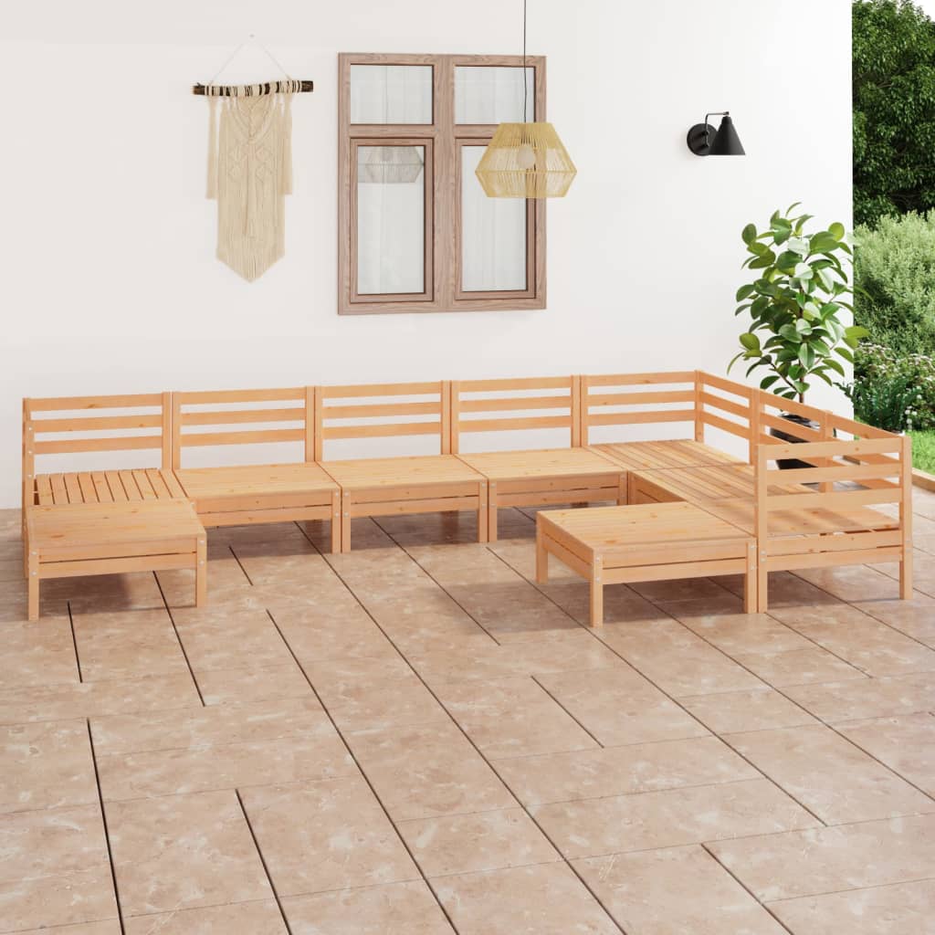 vidaXL 9-piece Lounge Set Solid Pine Wood