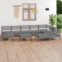vidaXL 10-delige Loungeset massief grenenhout