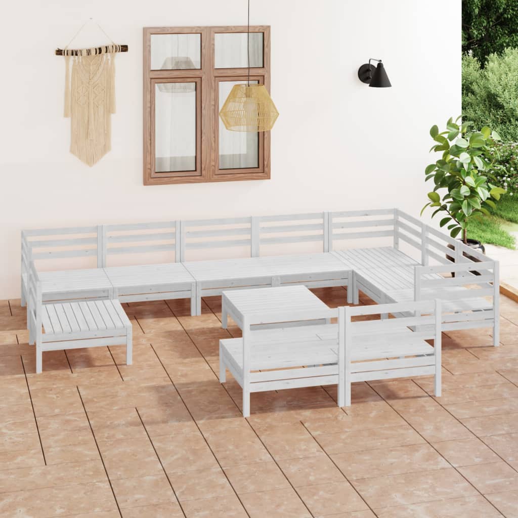 vidaXL 11-delige Loungeset massief grenenhout