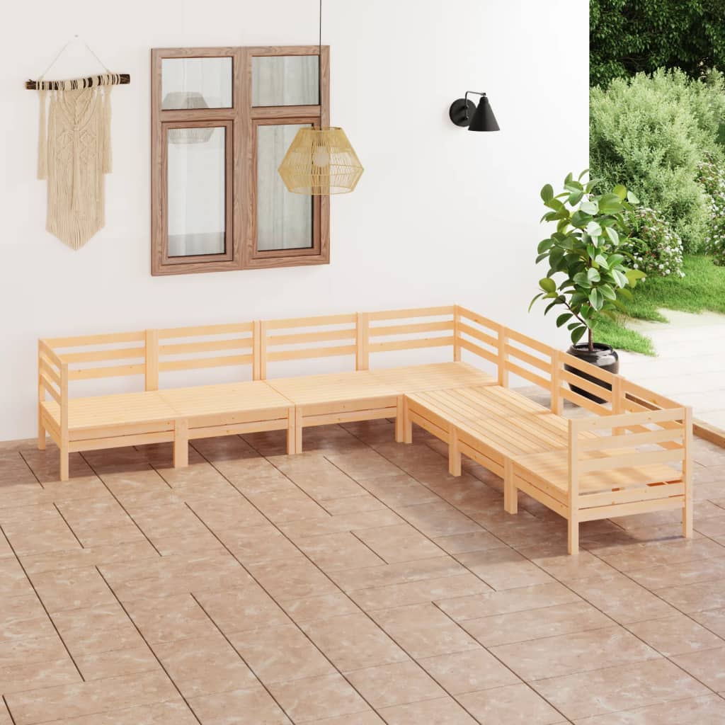 vidaXL 7-Piece Lounge Set Solid Pine Wood