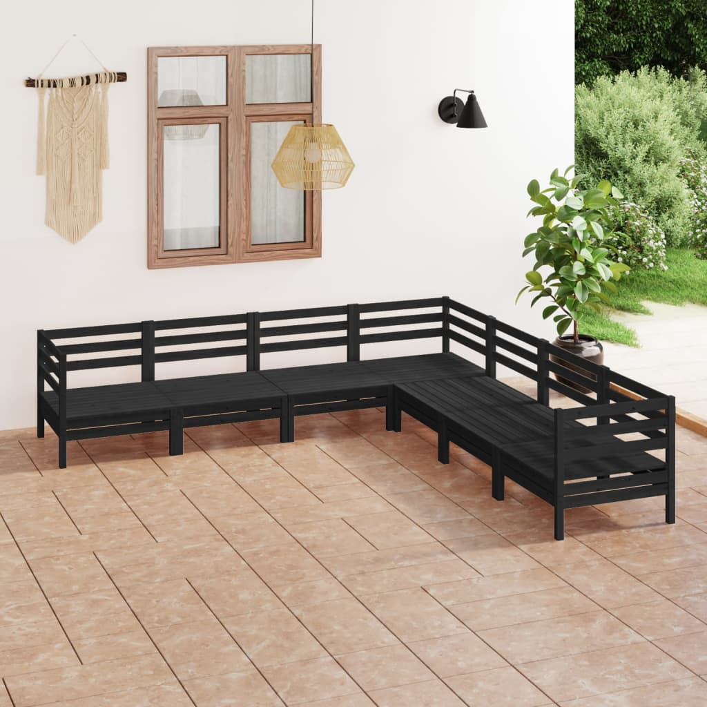 vidaXL 7-Piece Lounge Set Solid Pine Wood