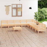 vidaXL 10-Piece Solid Pinewood Lounge Set
