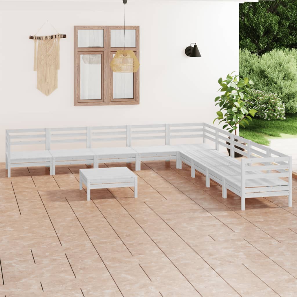 vidaXL 10-Piece Solid Pinewood Lounge Set
