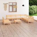 vidaXL 10-delige Loungeset massief grenenhout