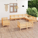 vidaXL 11-delige Loungeset massief vert