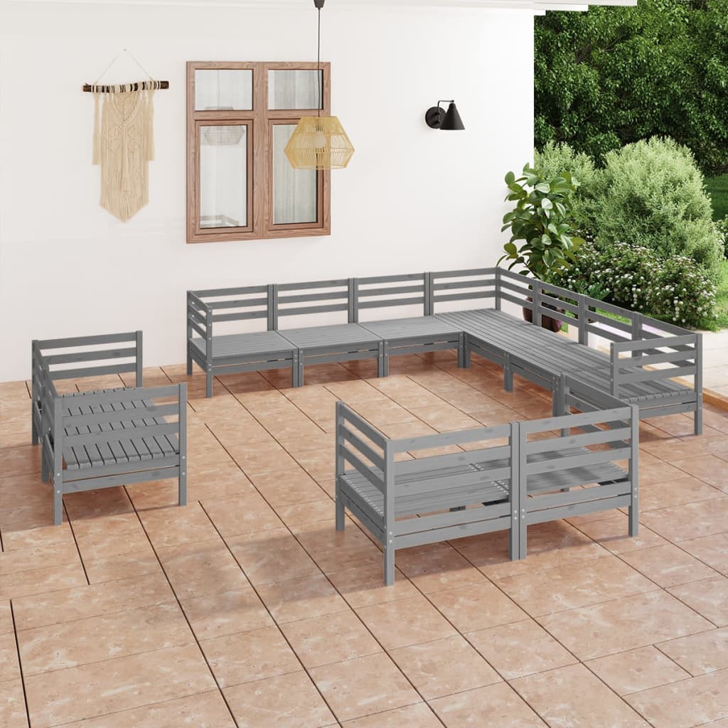 vidaXL 11-delige Loungeset massief grenenhout