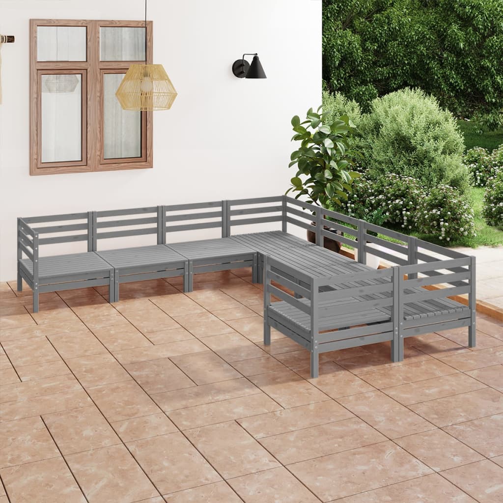 vidaXL 8-Piece Lounge Set Solid Pine Wood