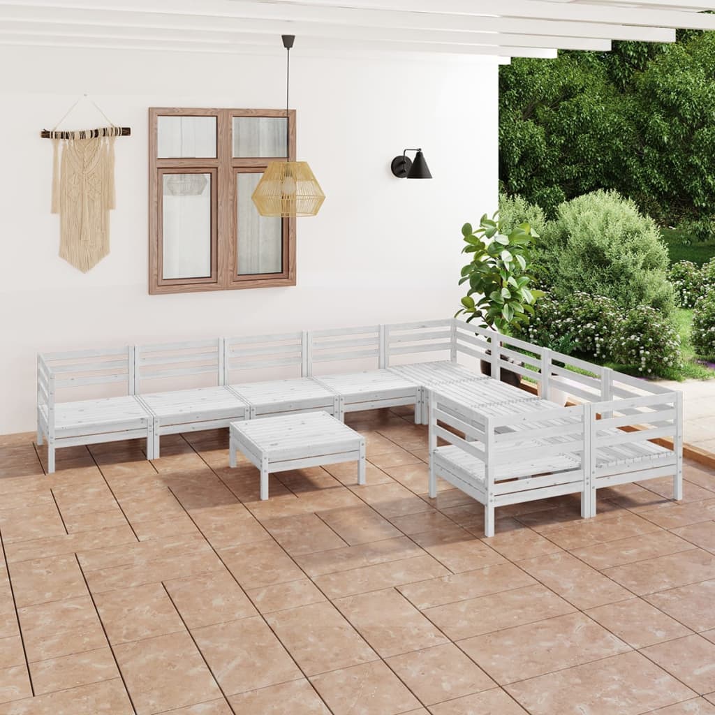 vidaXL 10-delige Loungeset massief grenenhout