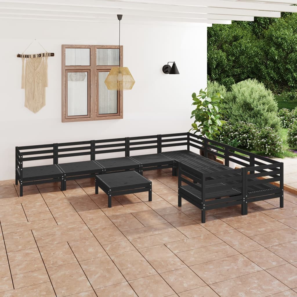 vidaXL 10-delige Loungeset massief grenenhout