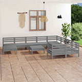 vidaXL 11-Piece Lounge Set Solid Pinewood White