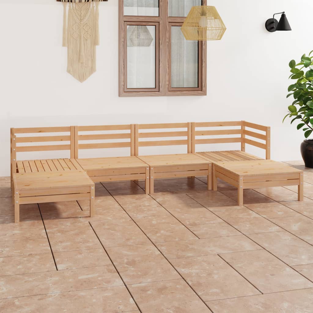 vidaXL 6-Piece Lounge Set Solid Pine Wood