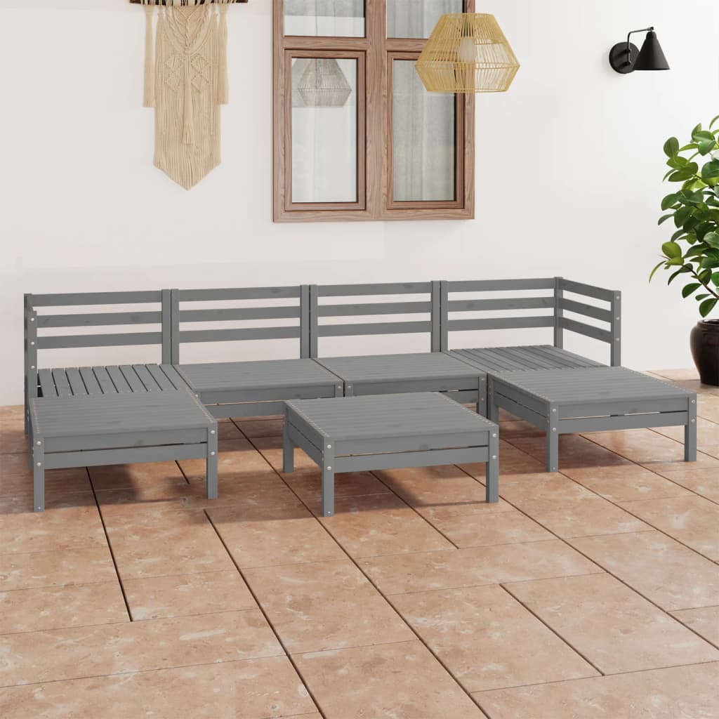 vidaXL 7-Piece Lounge Set Solid Pine Wood