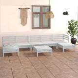 vidaXL 8-Piece Lounge Set Solid Pine White