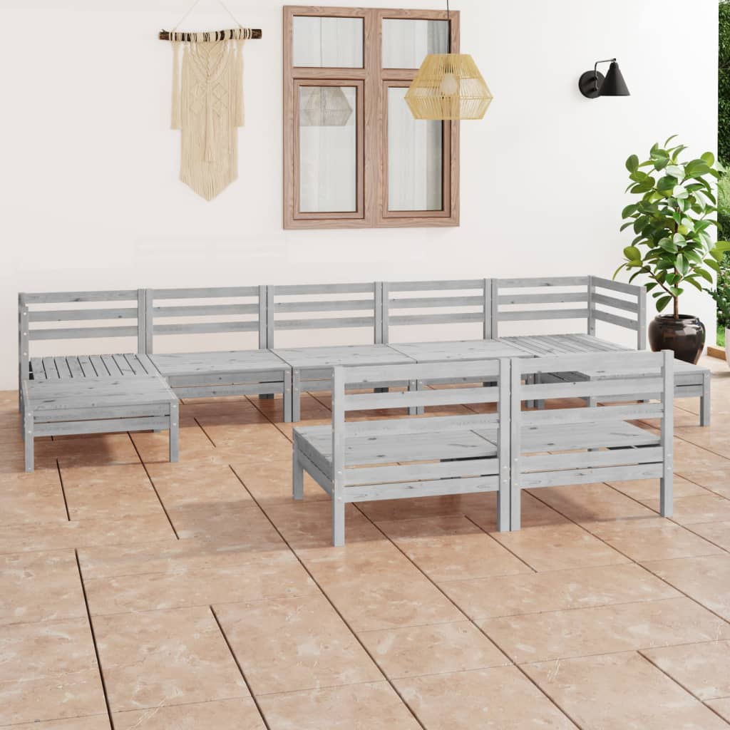 vidaXL 9-delige Loungeset massief grenenhout