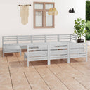 vidaXL 11-delige Loungeset massief grenenhout wit