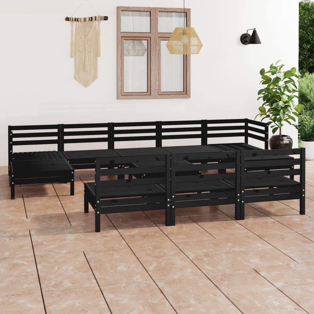 vidaXL 11-delige Loungeset massief grenenhout wit