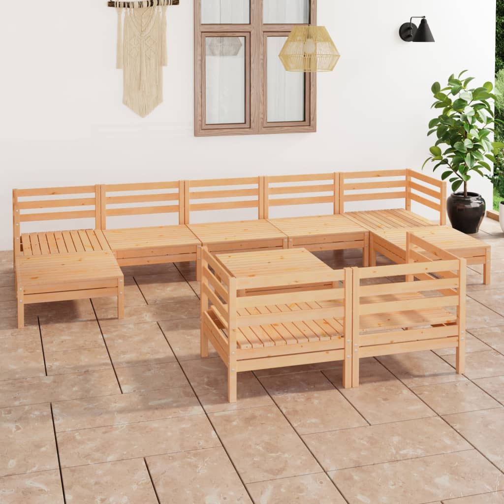 vidaXL 10-delige Loungeset massief grenenhout