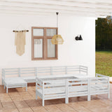 vidaXL 11-Piece Solid Pine Wood Lounge Set White