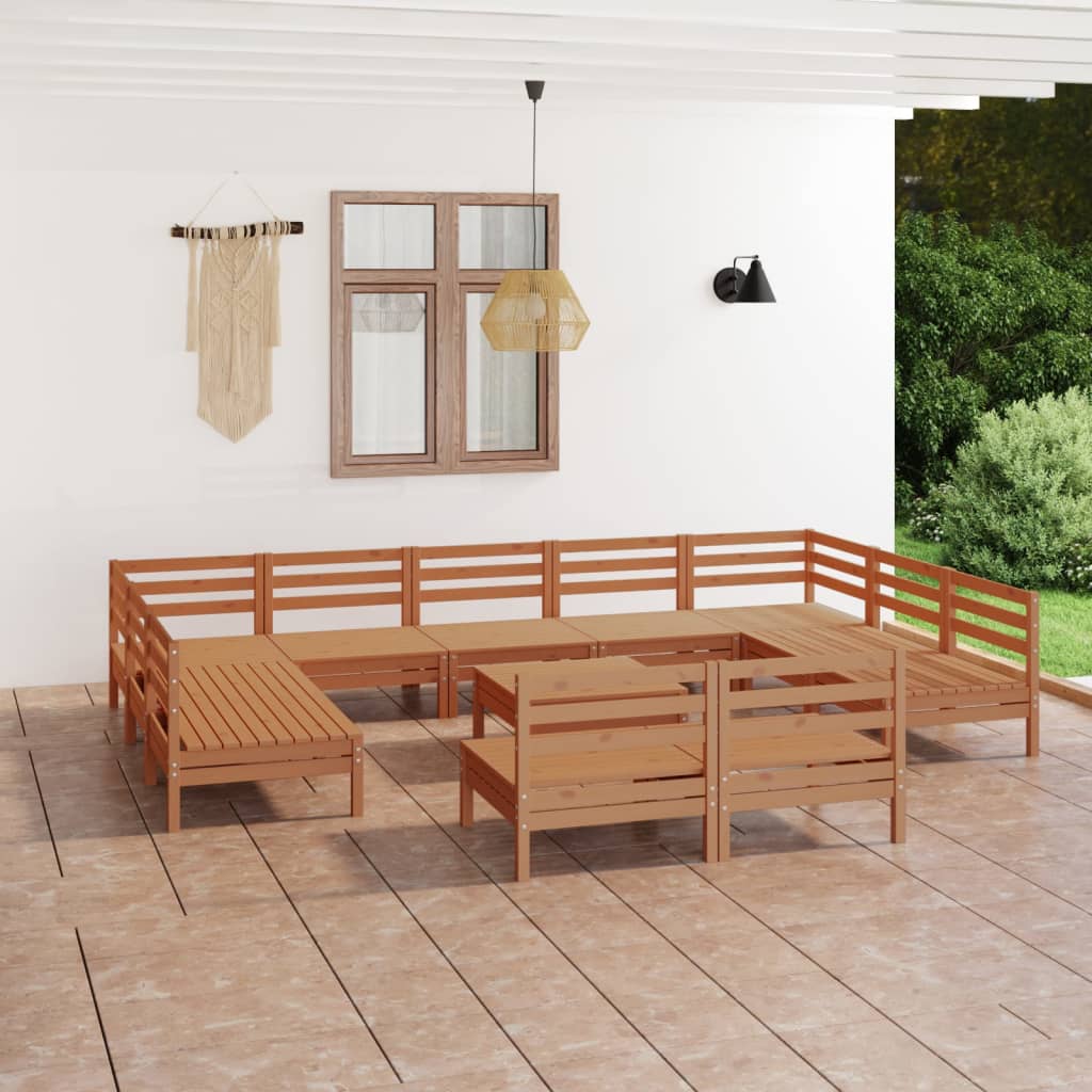 vidaXL 12-delige Loungeset massief grenenhout