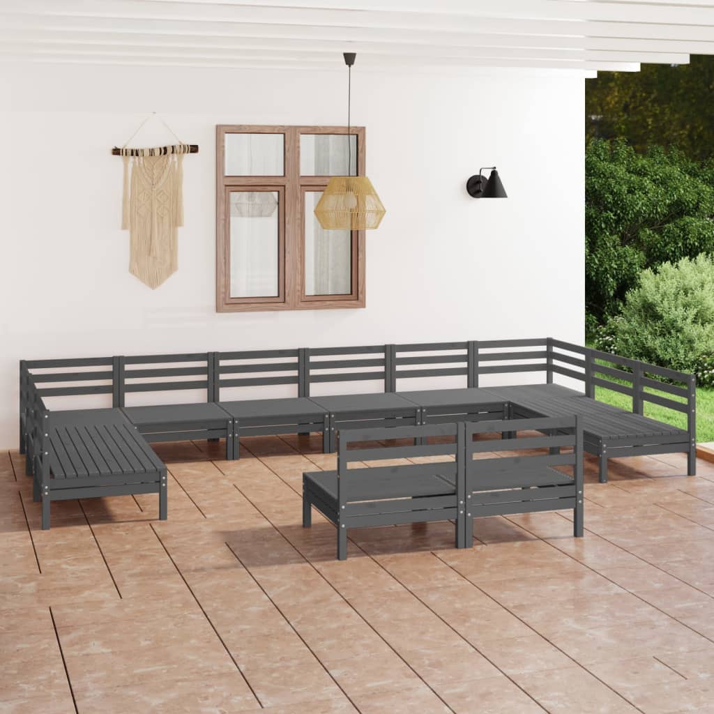 vidaXL 12-delige Loungeset massief grenenhout