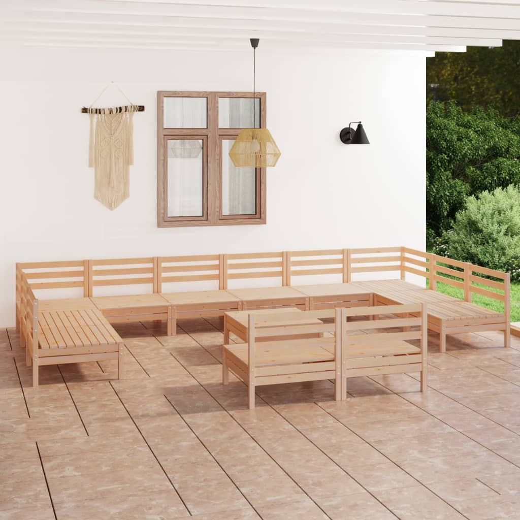 vidaXL 13-piece Lounge Set Solid Pine Wood