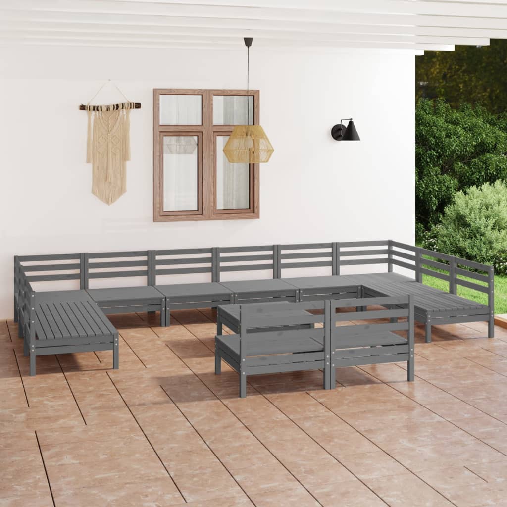 vidaXL 13-piece Lounge Set Solid Pine Wood
