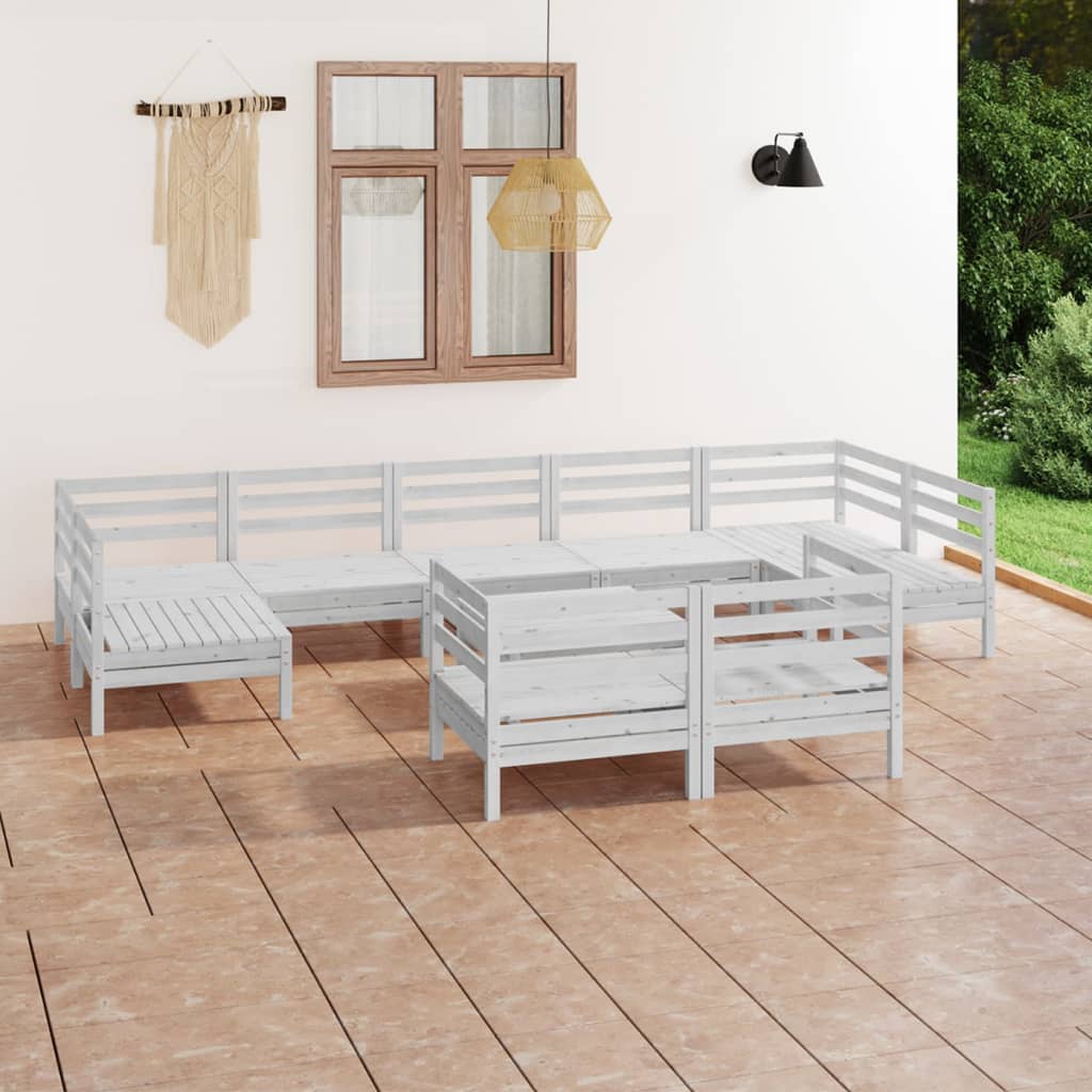 vidaXL 10-delige Loungeset massief grenenhout