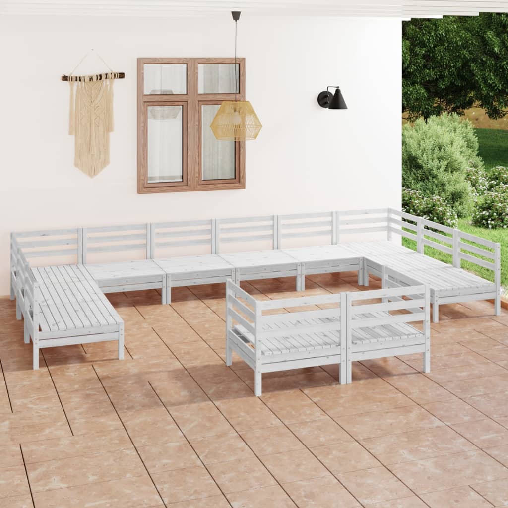 vidaXL 12-delige Loungeset massief grenenhout