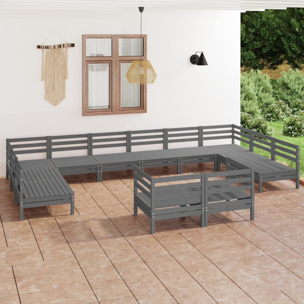 vidaXL 12-delige Loungeset massief grenenhout