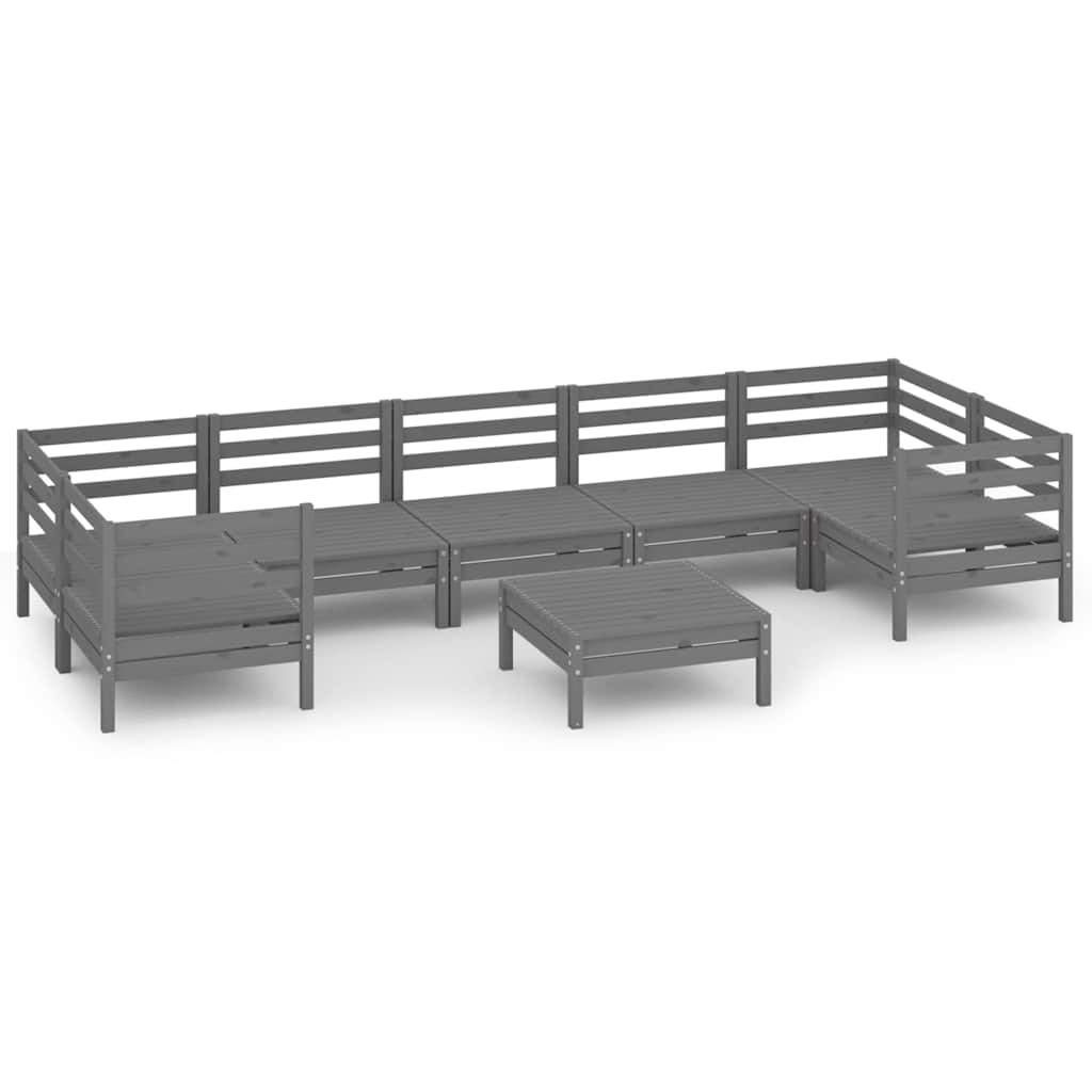 vidaXL 8-Piece Lounge Set Solid Pine Wood White