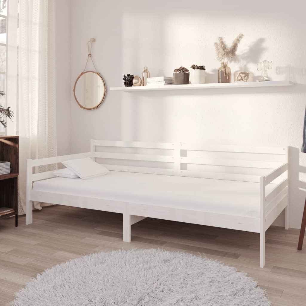 vidaXL Slaapbank met matras massief grenenhout 90x200 cm