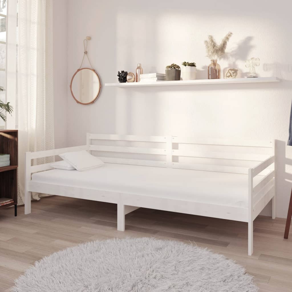 vidaXL Slaapbank met matras massief grenenhout 90x200 cm