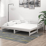 vidaXL Slaapbank uitschuifbaar massief grenenhout 2x(90x200) cm