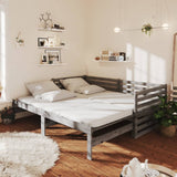vidaXL Slaapbank uitschuifbaar massief grenenhout 2x(90x200) cm