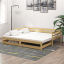vidaXL Slaapbank uitschuifbaar massif vert grenenhout 2x(90x200) cm