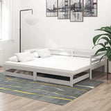 vidaXL Slaapbank uitschuifbaar massief grenenhout 2x(90x200) cm