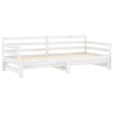 vidaXL Slaapbank uitschuifbaar massief grenenhout wit 2x(90x200) cm