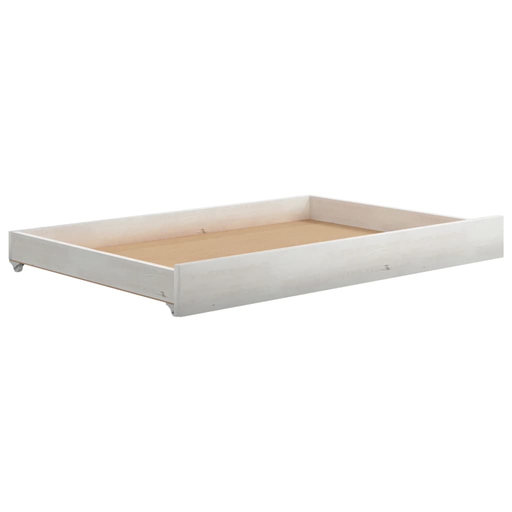 vidaXL Slaapbank uitschuifbaar massief grenenhout wit 2x(90x200) cm