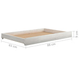 vidaXL Slaapbank uitschuifbaar massief grenenhout wit 2x(90x200) cm
