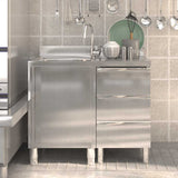 vidaXL Commercial Kitchen Cabinet with 2 Drawers 50x60x96 cm
