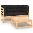 vidaXL 3-delige Loungeset massief grenenhout