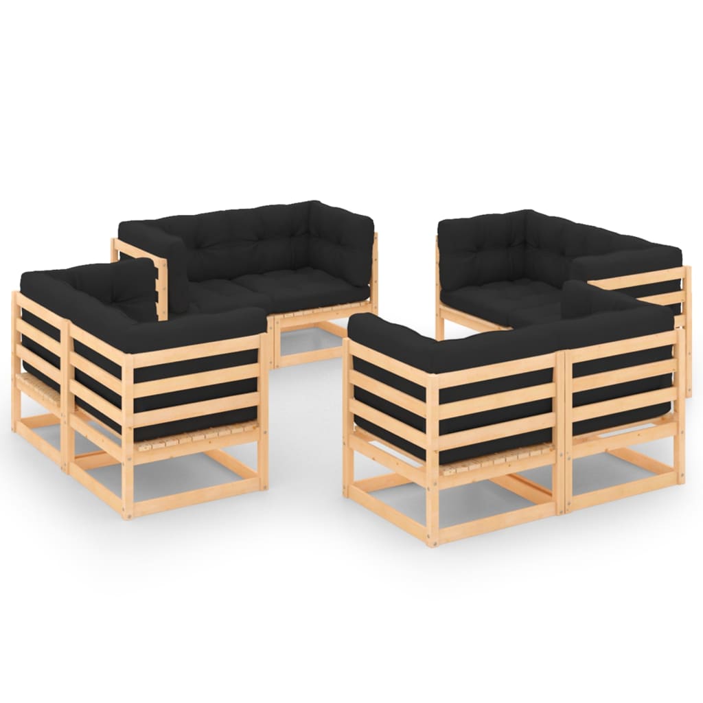 vidaXL 8-Piece Lounge Set Solid Pine Wood