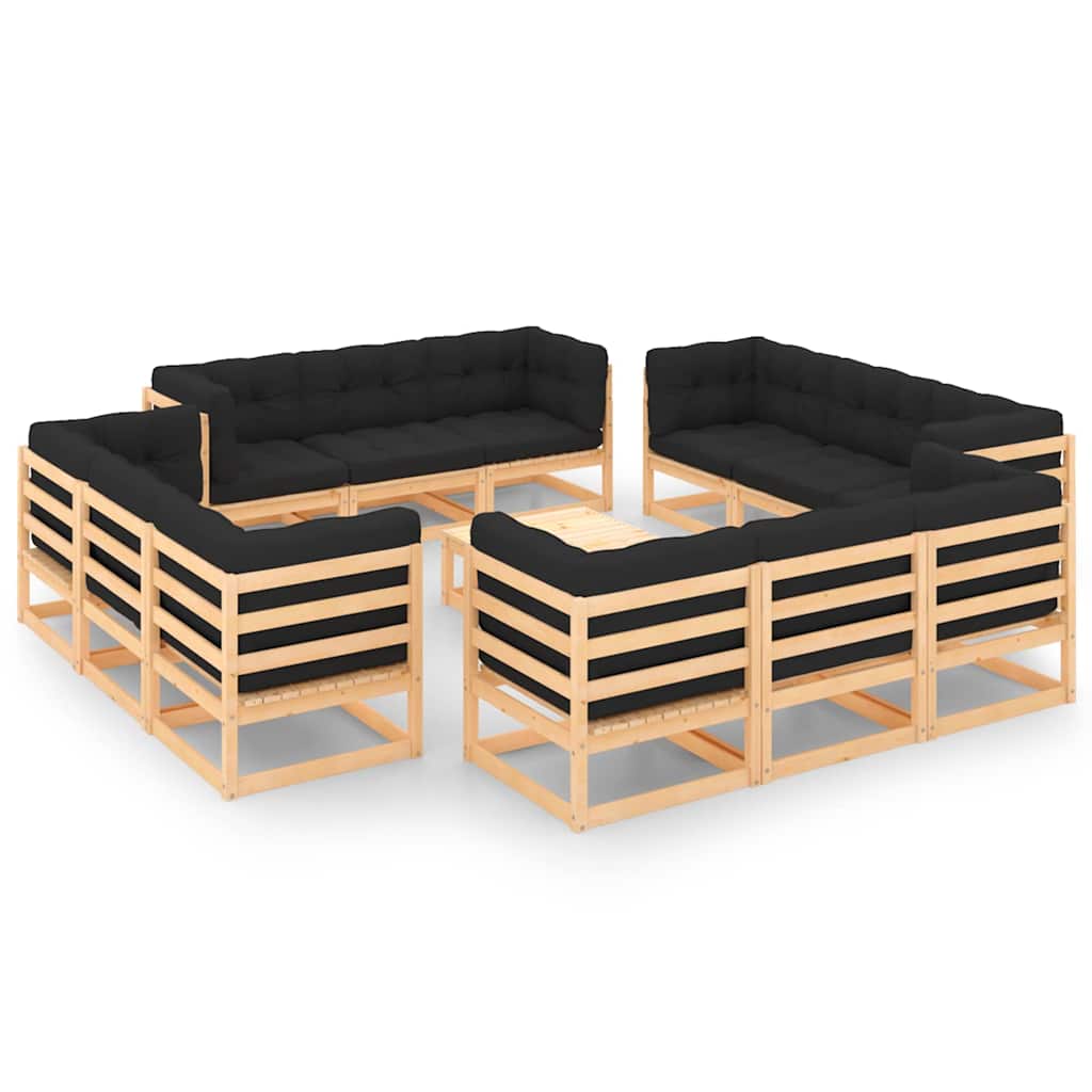 vidaXL 13-piece Lounge Set Solid Pine Wood
