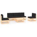vidaXL 6-delige Loungeset massief grenenhout