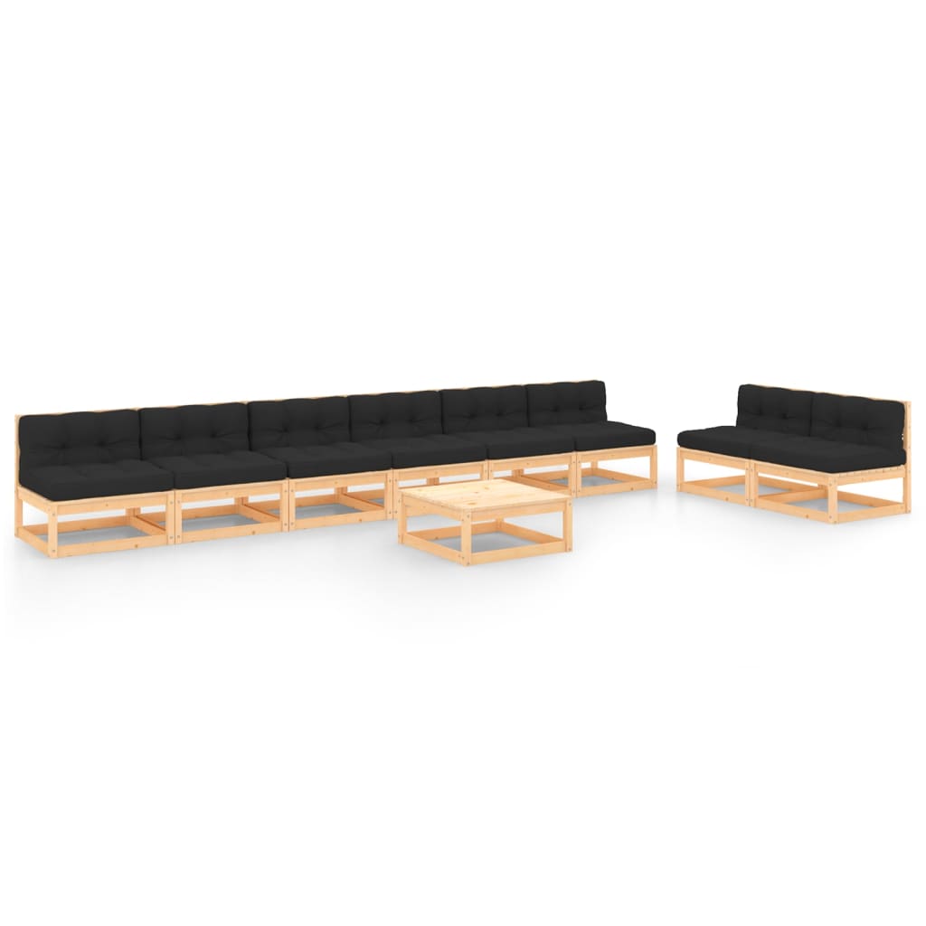 vidaXL 9-piece Lounge Set Solid Pine Wood