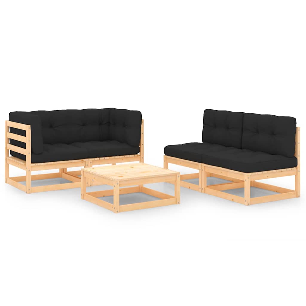 vidaXL 5-delige Loungeset massief grenenhout