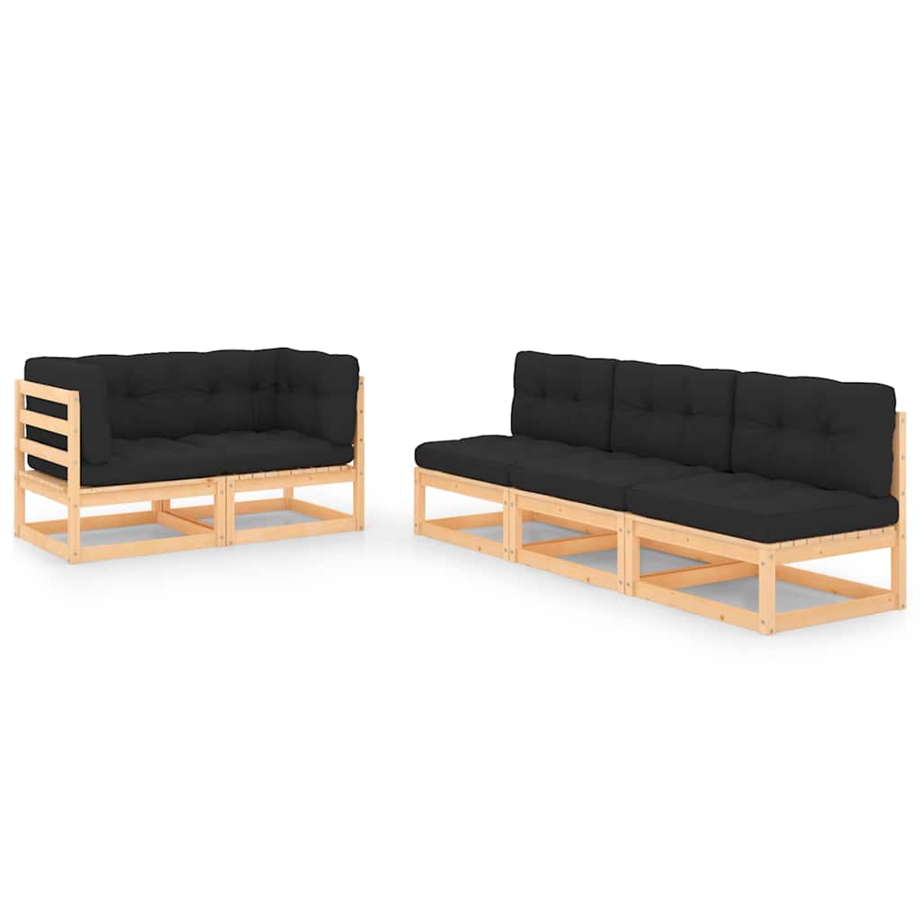 vidaXL 5-delige Loungeset massief grenenhout